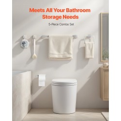 Seinään asennettava viisi-osainen kylpyhuonesetti ruostumaton teräs pyyhetanko