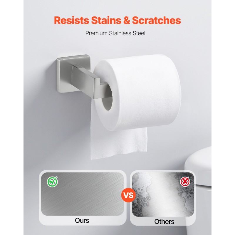 Seinään asennettava viisi-osainen kylpyhuonesetti ruostumaton teräs pyyhetanko