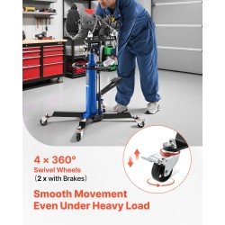 Hydraulinen vaihteistonostin teräsrunko 600 kg jalkapoljin teleskooppikorkeus 88–176 cm