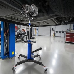 Hydraulinen vaihteistonostin teräsrunko 600 kg jalkapoljin teleskooppikorkeus 88–176 cm