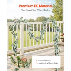 Tekohavuköynnös PE-muovista 275 cm lämpimillä LED-valoilla sisä ja ulkokäyttöön