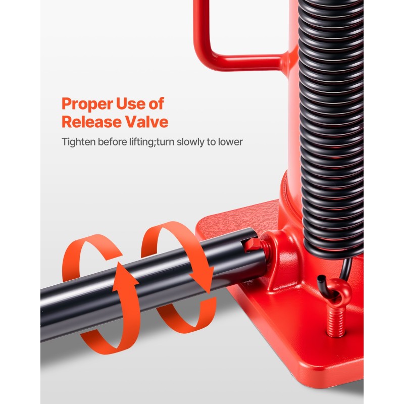 Hydraulinen ilmakäyttöinen pullotunkki 20 t 260–495 mm valurautainen ja hiiliteräksinen