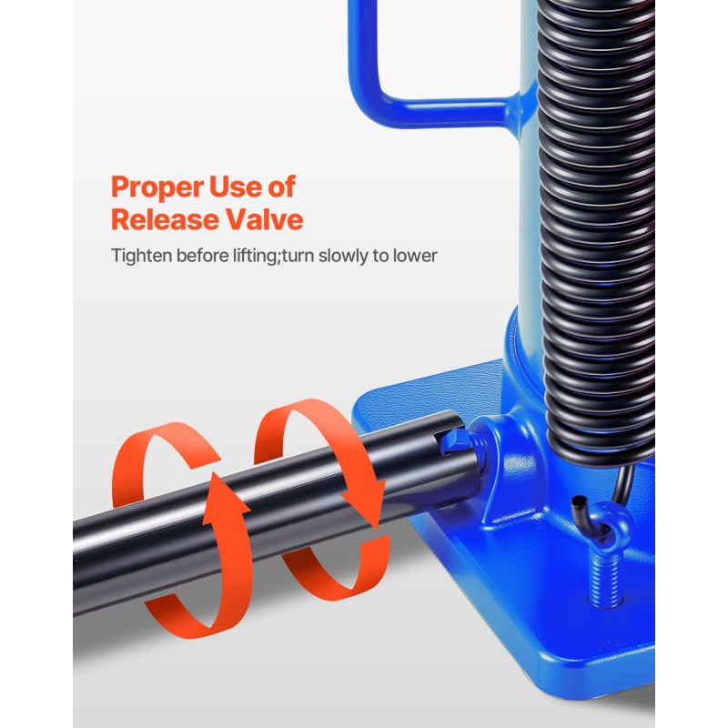 Ilmahydraulinen pullonostin 20 t 260–495 mm ilma ja käsipumppu