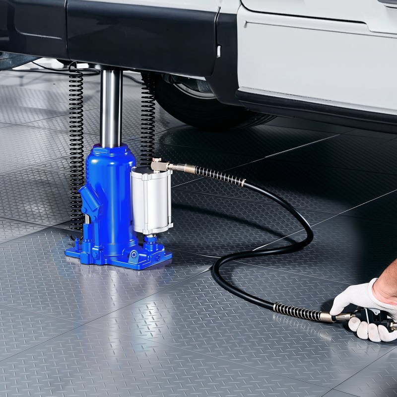 Ilmahydraulinen pullonostin 20 t 260–495 mm ilma ja käsipumppu