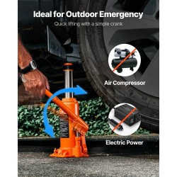 Hydraulinen pullotunkki 10 t valurauta hiiliteräs nostokorkeus 235–470 mm