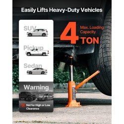 Hydraulinen pullotunkki 4 tonnia valurauta hiiliteräs 185–350 mm säädettävä ruuvi