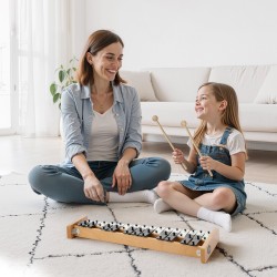 Glockenspiel-kellopeli 27-ääninen matalahiiliteräslevyt ääniala G2–A5 luonnonpuinen pohja 4 kapulaa kantolaukku