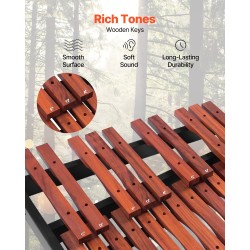 Puinen kellopeli 37-ääninen C4–C7 säädettävä X-teline kapulat kantolaukku