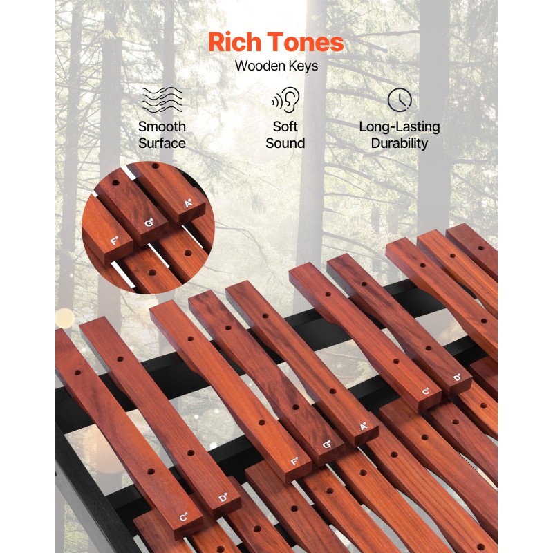 Puinen kellopeli 37-ääninen C4–C7 säädettävä X-teline kapulat kantolaukku