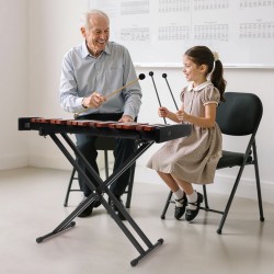 Puinen kellopeli 37-ääninen C4–C7 säädettävä X-teline kapulat kantolaukku