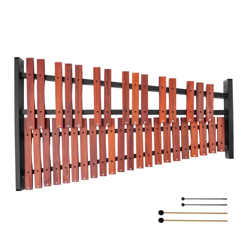 Puinen kellopeli 37-ääninen C4–C7 säädettävä X-teline kapulat kantolaukku