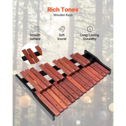 Puinen ksylofoni 25-ääninen puukoskettimet matalahiiliteräskielet taitettava ristijalusta