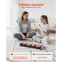 Puinen ksylofoni 25-ääninen puukoskettimet matalahiiliteräskielet taitettava ristijalusta