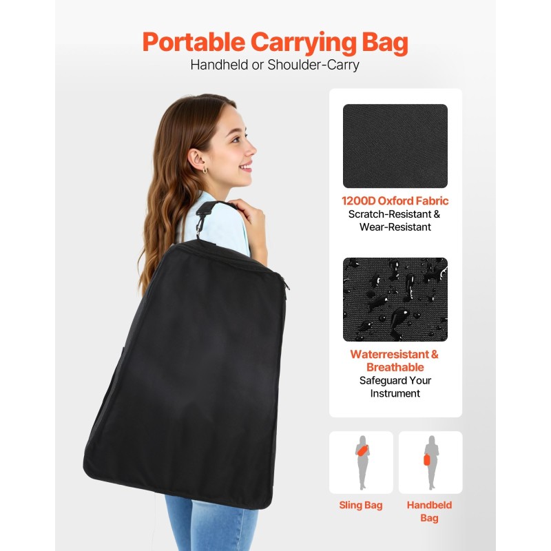 Puinen ksylofoni 25-ääninen puukoskettimet matalahiiliteräskielet taitettava ristijalusta