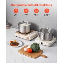 Kasari pinnoitteeton 304-ruostumaton teräs 3,8 l lasikansi induktiolle