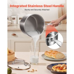 Kasari pinnoitteeton 304-ruostumaton teräs 3,8 l lasikansi induktiolle