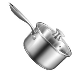 Pinnoitteeton ruostumaton teräskasari pieniin arjen ruokiin höyrystinkerroksella lasikannella