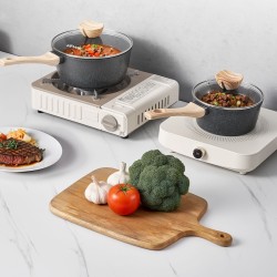 Kattilasetti alumiiniseoksesta 1,5 ja 2,5 QT tarttumaton pinnoite induktiolle sopiva