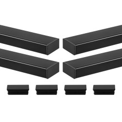 Käsijohdesarja 4 kpl 304-ruostumatonta terästä 198 cm mattamusta