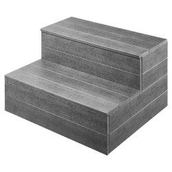 Allasporras 2 askelmainen HIPS muovi ulkokäyttöön 635 mm leveä grafiitinharmaa