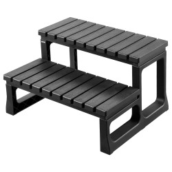 Allasporras kahdella askelmalla polypropeeni ja lasikuitu musta sopii porealtaille ja ulkokäyttöön