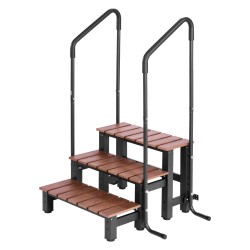 Kylpytynnyrin 3 portainen säänkestävä porras käsijohteella 249 kg kantavuus