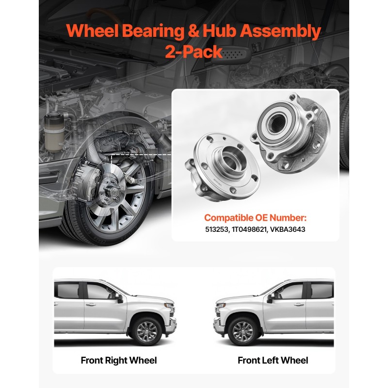 Etupyörän napayksikkö korkealujuuksinen kuulalaakeri kaksi kappaletta autokohtainen mitoitus