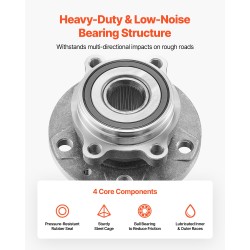 Etupyörän napayksikkö korkealujuuksinen kuulalaakeri kaksi kappaletta autokohtainen mitoitus