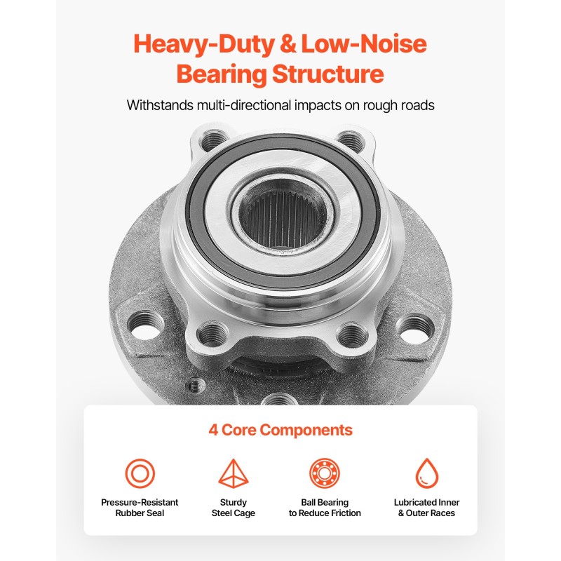 Etupyörän napayksikkö korkealujuuksinen kuulalaakeri kaksi kappaletta autokohtainen mitoitus