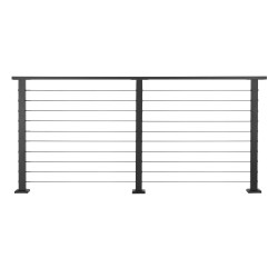 Kaidepakkaus 304-ruostumaton teräs 1981 mm 3 pylvästä 25 m kaapeli mattamusta