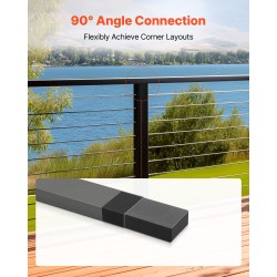 Suorat POM-muoviset kaideliittimet 2 x 1 tuuman kaiteisiin mattamusta 2 kpl