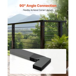 Kaidekulmaliittimet POM 2 kpl mattamusta sopii 2 x 1-tuuman kaideprofiileille