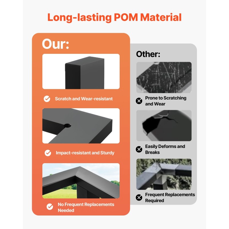 Kaidekulmaliittimet POM 2 kpl mattamusta sopii 2 x 1-tuuman kaideprofiileille