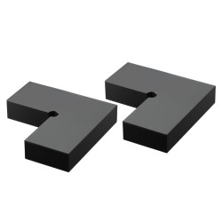 Kaidekulmaliittimet POM 2 kpl mattamusta sopii 2 x 1-tuuman kaideprofiileille