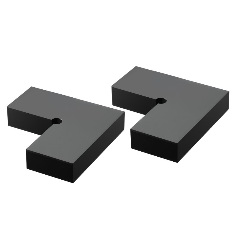 Kaidekulmaliittimet POM 2 kpl mattamusta sopii 2 x 1-tuuman kaideprofiileille