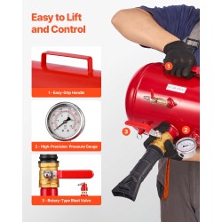 Rengashelmen täyttölaite 18,9 litraa hiiliteräs punainen tuubittomille 0,6–0,8 MPa