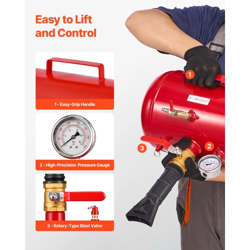 Rengashelmen täyttölaite 18,9 litraa hiiliteräs punainen tuubittomille 0,6–0,8 MPa