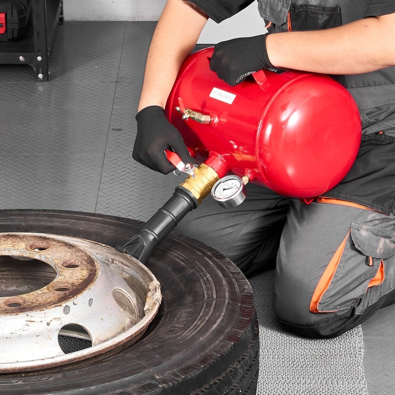 Rengashelmen täyttölaite 18,9 litraa hiiliteräs punainen tuubittomille 0,6–0,8 MPa