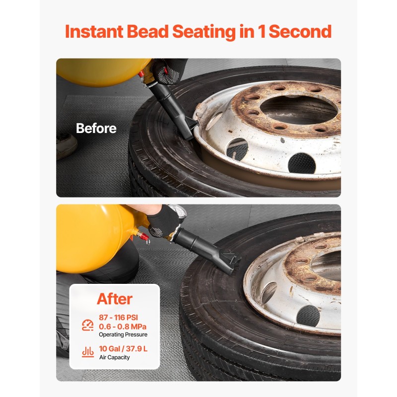 Rengasreunalukituksen täyttölaite 37,9 l hiiliteräs enintään 622 mm renkaisiin