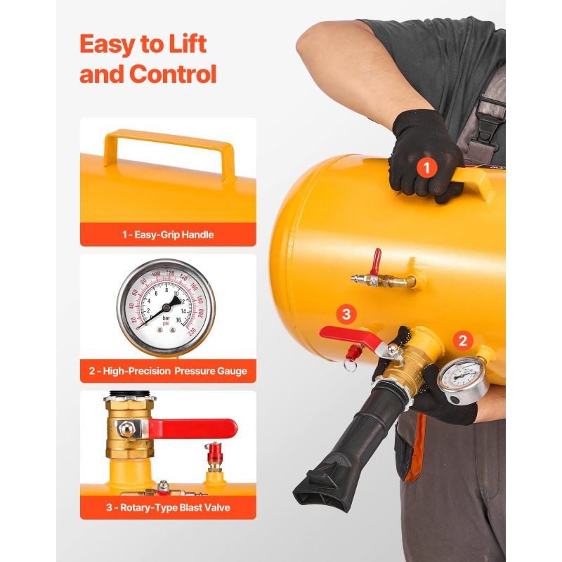 Rengasreunalukituksen täyttölaite 37,9 l hiiliteräs enintään 622 mm renkaisiin