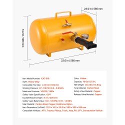 Rengasreunalukituksen täyttölaite 37,9 l hiiliteräs enintään 622 mm renkaisiin
