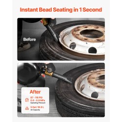 Renkaan istutuslaite 18,9 l hiiliteräksinen säiliö putkettomille renkaille enintään 22,5 tuumaa