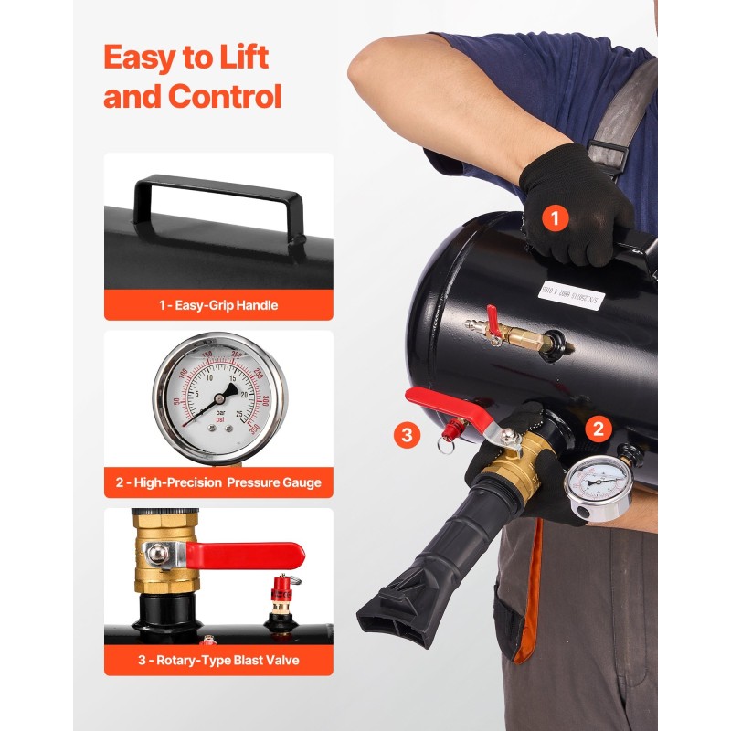 Renkaan istutuslaite 18,9 l hiiliteräksinen säiliö putkettomille renkaille enintään 22,5 tuumaa