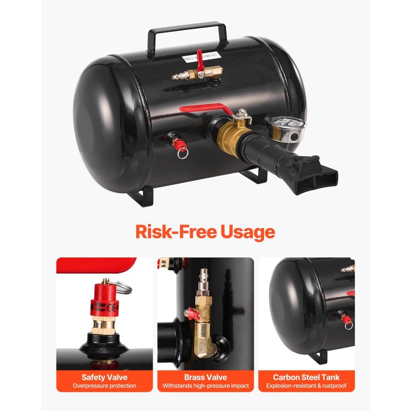 Renkaan istutuslaite 18,9 l hiiliteräksinen säiliö putkettomille renkaille enintään 22,5 tuumaa