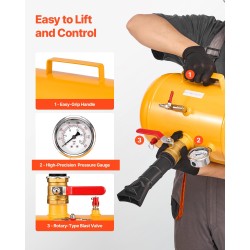 Renkaan reunojen täyttölaite 18,9 l hiiliteräs raskaaseen käyttöön