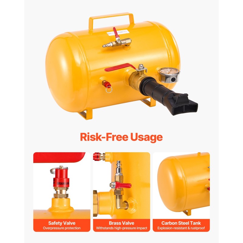 Renkaan reunojen täyttölaite 18,9 l hiiliteräs raskaaseen käyttöön