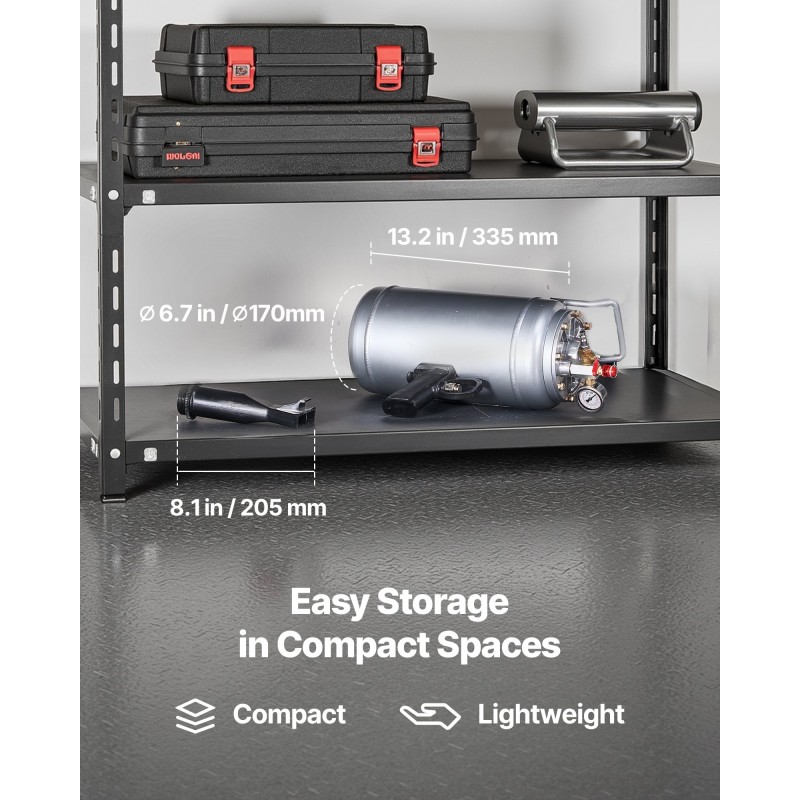 Rengashelmen istutustyökalu kuusi litraa alumiiniseos kannettava ilman sisärenkää enintään yhdeksäntoista tuumaa