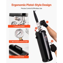 Renkaan helmenistutuslaite 8 L hiiliterässäiliö sopii putkettomille renkaille enintään 21 tuumaa