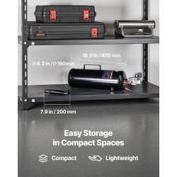 Renkaan helmenistutuslaite 8 L hiiliterässäiliö sopii putkettomille renkaille enintään 21 tuumaa