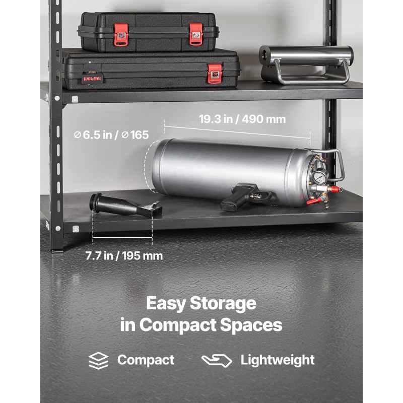 Rengasreunan asennuslaite 10 L alumiiniseos tuubittomille 305–572 mm